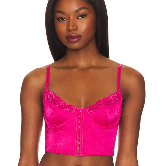 Bowie Bustier Thong Set hot pink s/m - Picture 5 of 12